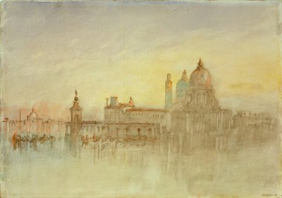 De Punta della Dogana en Santa Maria della Salute bij schemering door Joseph Mallord William Turner